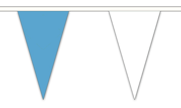 Sky Blue and White Triangle Bunting